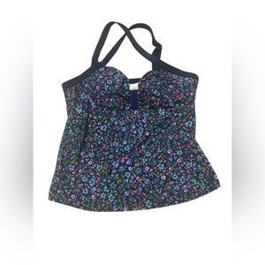 South Point Floral Tankini Top With Built In Cups‎ Size 8